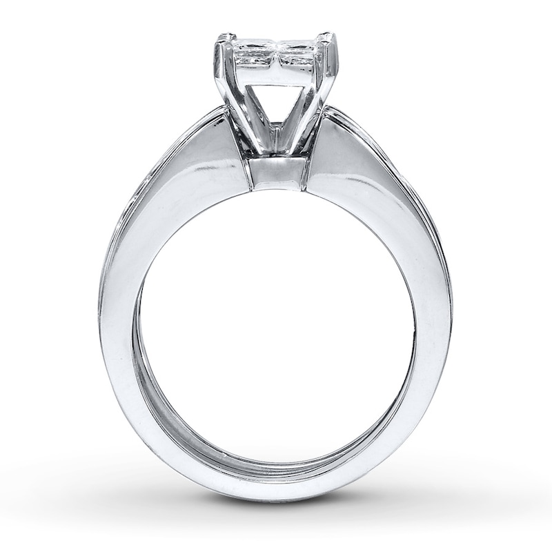 Main Image 2 of Previously Owned Diamond Bridal Set 2 ct tw Princess & Round-cut 14K White Gold