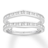 Thumbnail Image 1 of Previously Owned Diamond Enhancer Ring 1/2 ct tw Round & Baguette-cut 14K White Gold