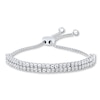Thumbnail Image 1 of Previously Owned Diamond Bolo Bracelet 1/4 ct tw Round-cut Sterling Silver
