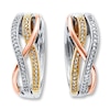 Thumbnail Image 2 of Previously Owned Hoop Earrings 1/5 ct tw Diamonds Sterling Silver/10K Gold