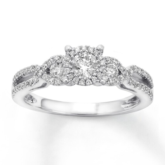 Previously Owned Diamond Engagement Ring 5/8 ct tw Round-cut 14K White Gold