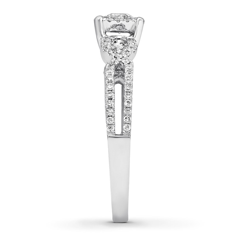 Main Image 3 of Previously Owned Diamond Engagement Ring 5/8 ct tw Round-cut 14K White Gold