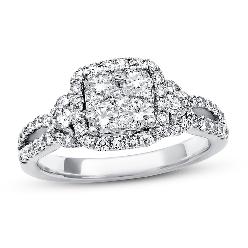 Main Image 1 of Previously Owned Diamond Engagement Ring 1-1/5 ct tw Round-cut 14K White Gold