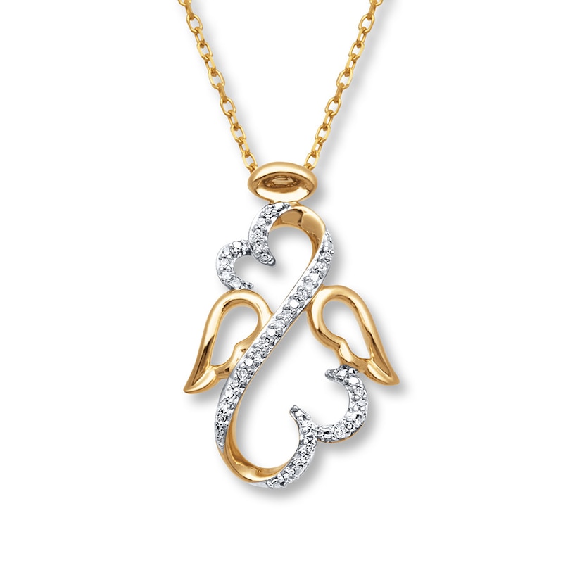 Main Image 1 of Previously Owned Diamond Accents Necklace 10K Yellow Gold