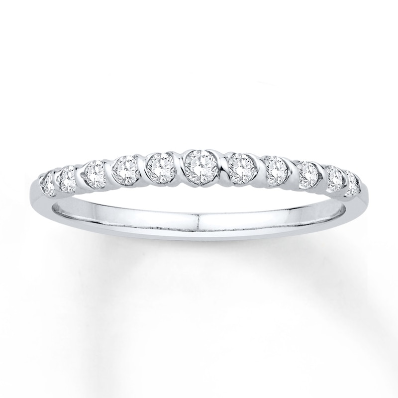 Main Image 1 of Previously Owned Diamond Anniversary Band 1/4 ct tw Round-cut 10K White Gold