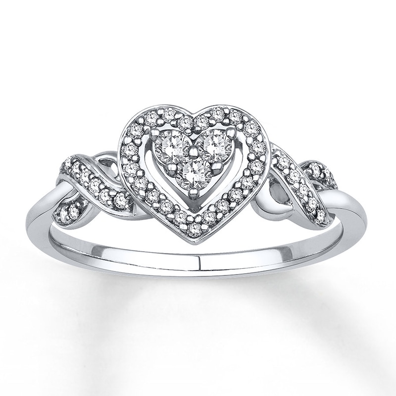 Previously Owned Diamond Heart Ring 1/4 ct tw 10K White Gold