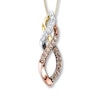 Thumbnail Image 0 of Previously Owned Diamond Necklace 3/8 ct tw Brown/White 10K Tri-Color Gold
