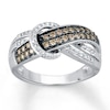 Thumbnail Image 1 of Previously Owned Brown & White Diamond Fashion Ring 1/2 ct tw 10K White Gold