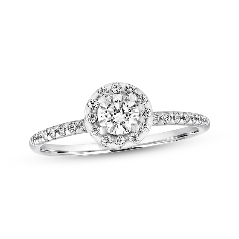 Previously Owned Diamond Engagement Ring 1/2 ct tw Round-cut 14K White Gold