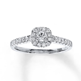 Previously Owned Diamond Engagement Ring 3/8 ct tw Round-cut 10K White Gold