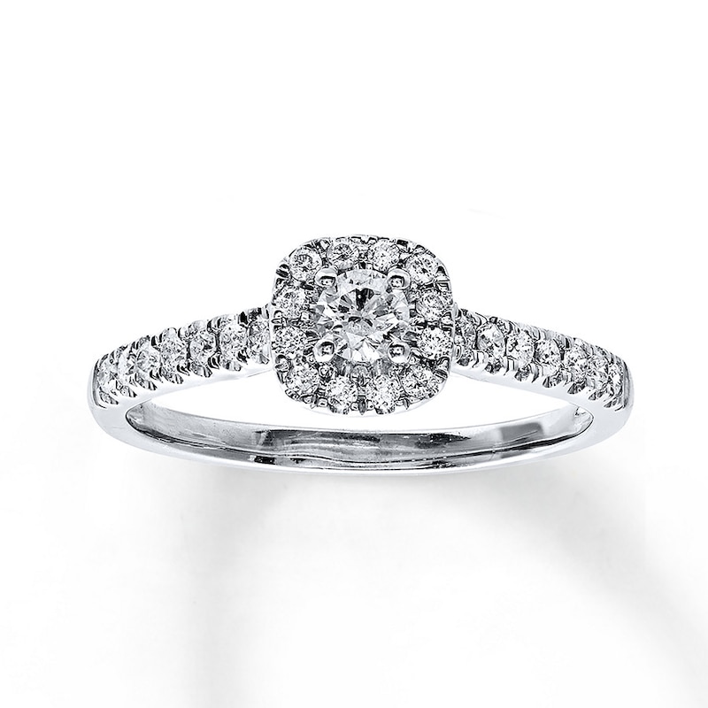 Previously Owned Diamond Engagement Ring 3/8 ct tw Round-cut 10K White Gold