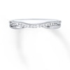Thumbnail Image 1 of Previously Owned Diamond Anniversary Contour Band 1/10 ct tw Round-cut 14K White Gold