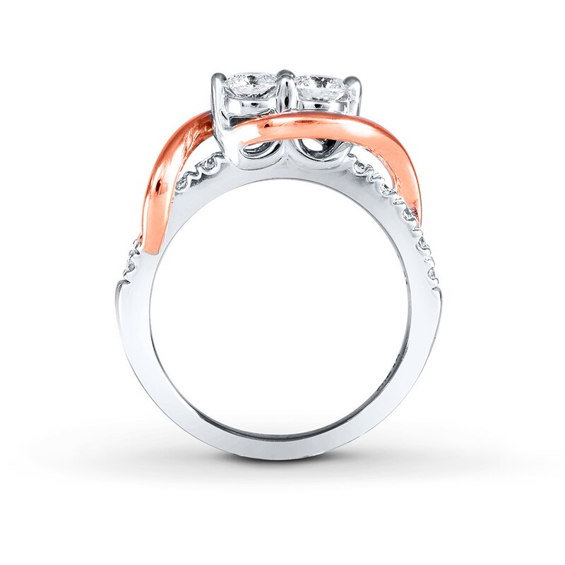 Previously Owned Ever Us Two-Stone Diamond Ring Round-cut  3/4 ct tw 14K Two-Tone Gold
