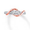 Thumbnail Image 3 of Previously Owned Ever Us Two-Stone Diamond Ring Round-cut  3/4 ct tw 14K Two-Tone Gold