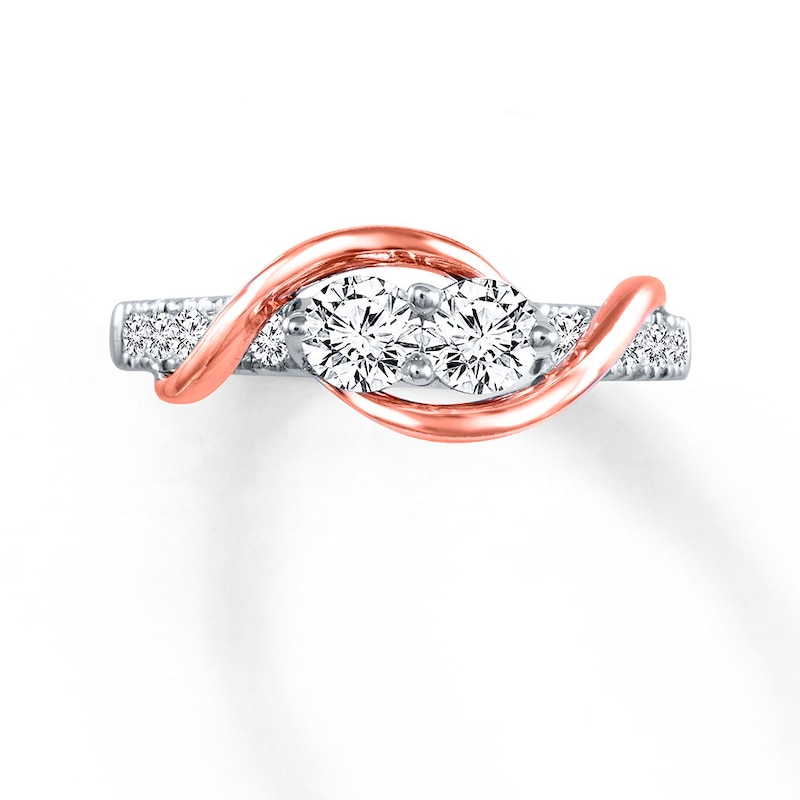 Previously Owned Ever Us Two-Stone Diamond Ring Round-cut  3/4 ct tw 14K Two-Tone Gold