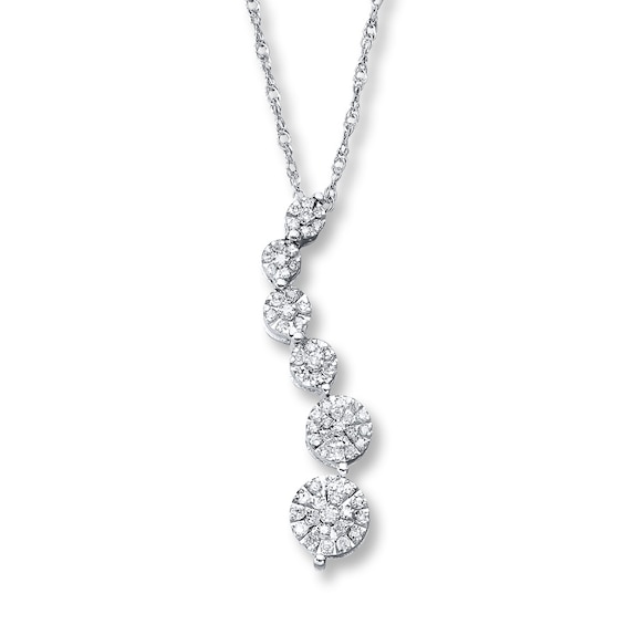 Previously Owned Diamond Necklace 1/3 ct tw Round-cut Sterling Silver