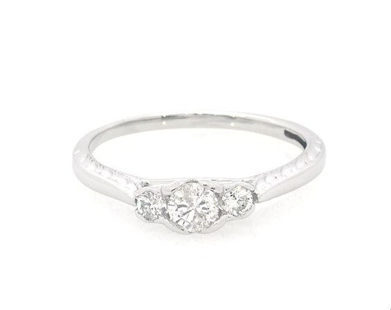 Previously Owned Diamond Three-Stone Engagement Ring 1/3 ct tw 10K White Gold