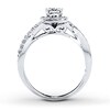 Thumbnail Image 2 of Previously Owned Diamond Engagement Ring 7/8 ct tw Princess & Round-cut 14K White Gold