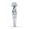 Thumbnail Image 3 of Previously Owned Diamond Engagement Ring 7/8 ct tw Princess & Round-cut 14K White Gold