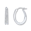 Thumbnail Image 0 of Previously Owned Diamond Hoop Earrings 1/4 cttw Sterling Silver