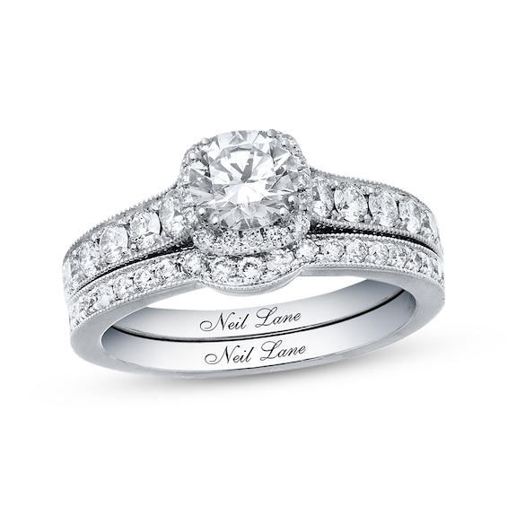 Previously Owned Neil Lane Bridal Set 1-7/8 ct tw Round-cut Diamonds 14K White Gold
