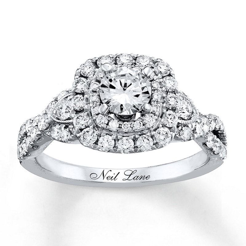 Previously Owned Neil Lane Engagement Ring 1-3/8 ct tw Round-cut Diamonds 14K White Gold