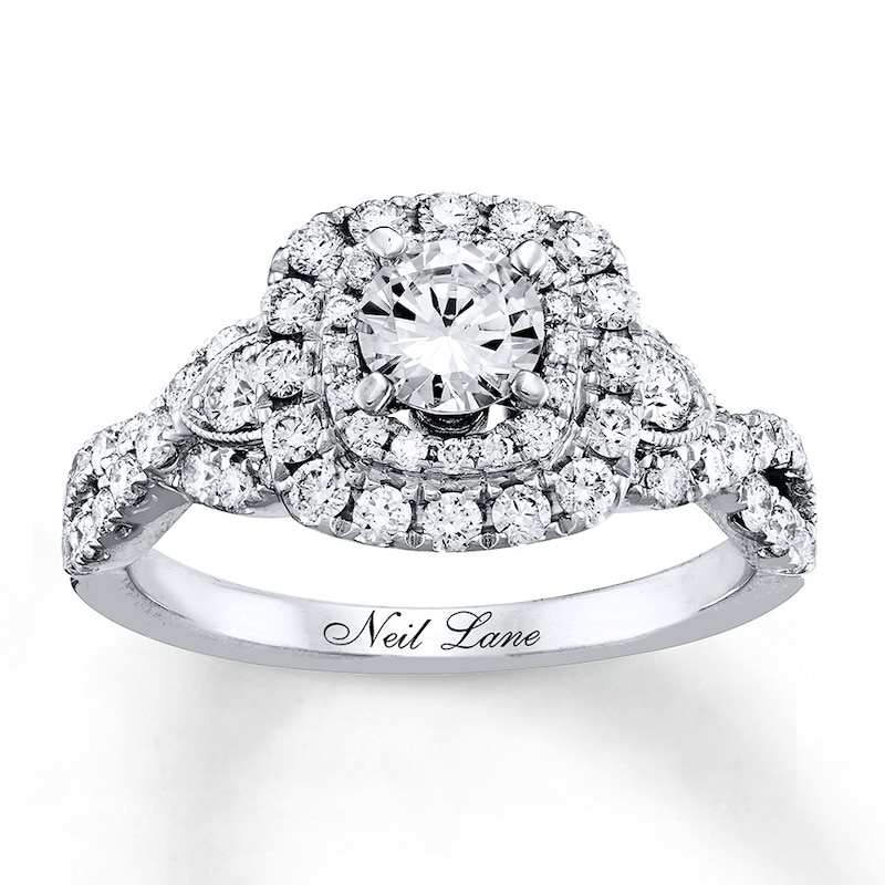 Main Image 1 of Previously Owned Neil Lane Engagement Ring 1-3/8 ct tw Round-cut Diamonds 14K White Gold