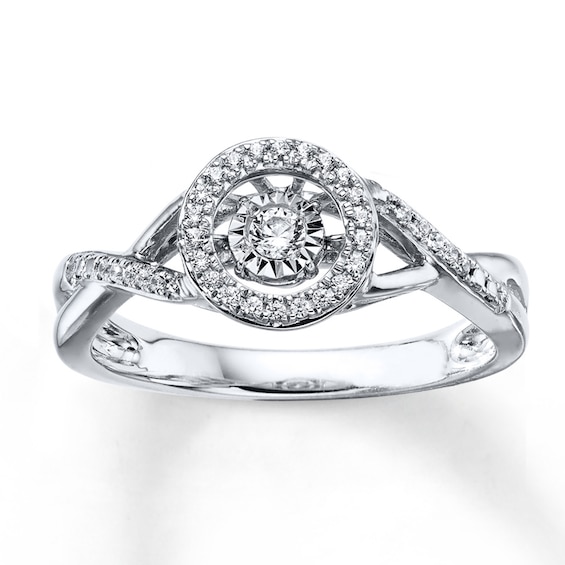 Previously Owned Unstoppable Love Ring 1/6 ct tw Round-cut Diamonds 10K White Gold Size 11.25