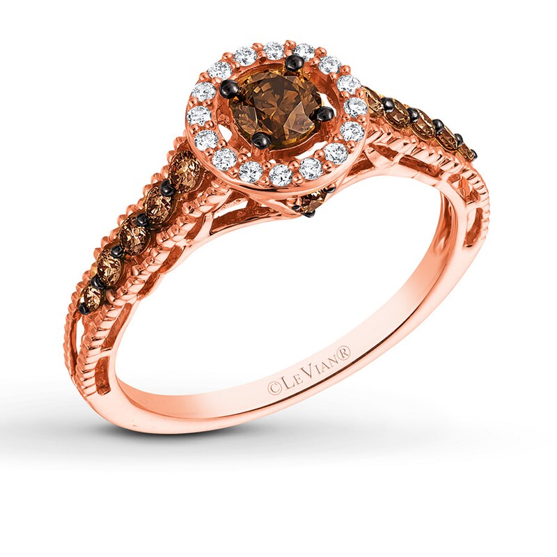 Main Image 1 of Previously Owned Le Vian Chocolate Diamond Ring 5/8 ct tw 14K Strawberry Gold Size 4.75