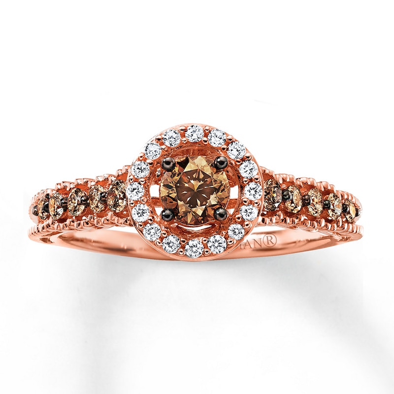 Main Image 2 of Previously Owned Le Vian Chocolate Diamond Ring 5/8 ct tw 14K Strawberry Gold Size 4.75