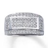 Thumbnail Image 1 of Previously Owned Men's Band 1 ct tw Round-cut Diamonds 10K White Gold - Size 7