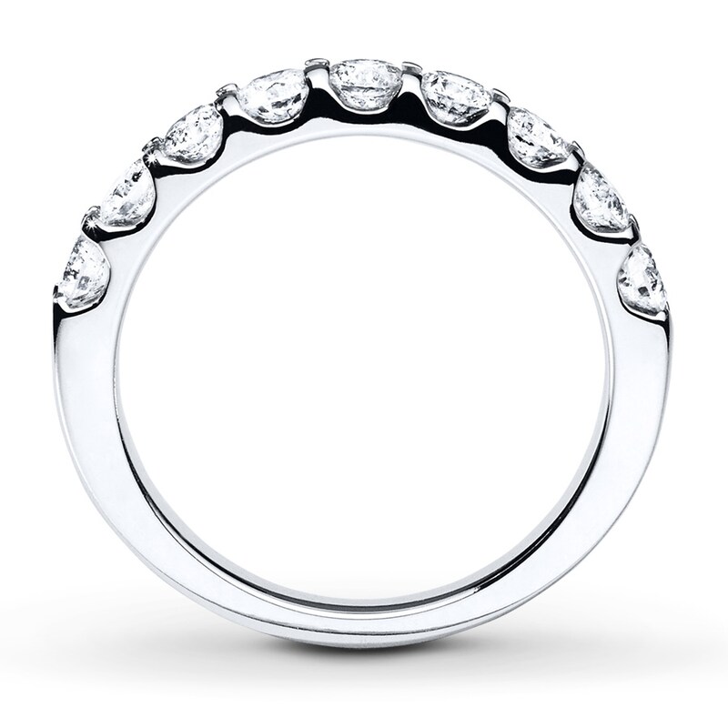 Main Image 2 of Previously Owned Diamond Wedding Band 1 ct tw Round-cut 14K White Gold - Size 9
