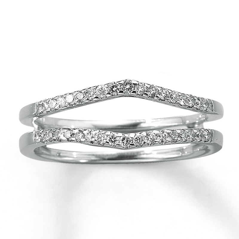 Main Image 1 of Previously Owned Diamond Enhancer Ring 1/4 ct tw Round-cut 14K White Gold Size 3.25