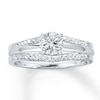 Thumbnail Image 2 of Previously Owned Diamond Enhancer Ring 1/4 ct tw Round-cut 14K White Gold Size 3.25