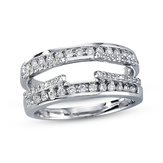 Previously Owned Diamond Enhancer Ring 1/2 ct tw Round-cut 14K White Gold Size