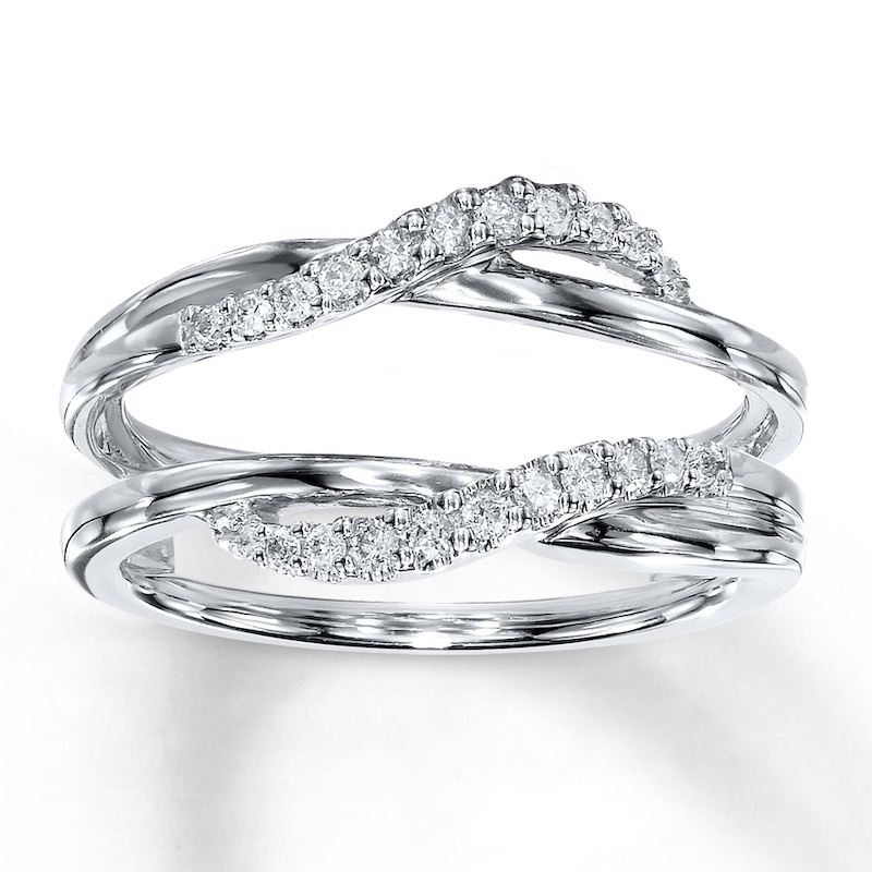 Main Image 1 of Previously Owned Diamond Enhancer Ring 1/5 ct tw Round-cut 14K White Gold Size 9.5