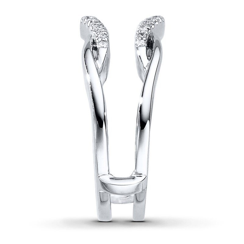 Main Image 3 of Previously Owned Diamond Enhancer Ring 1/5 ct tw Round-cut 14K White Gold - Size 3.5