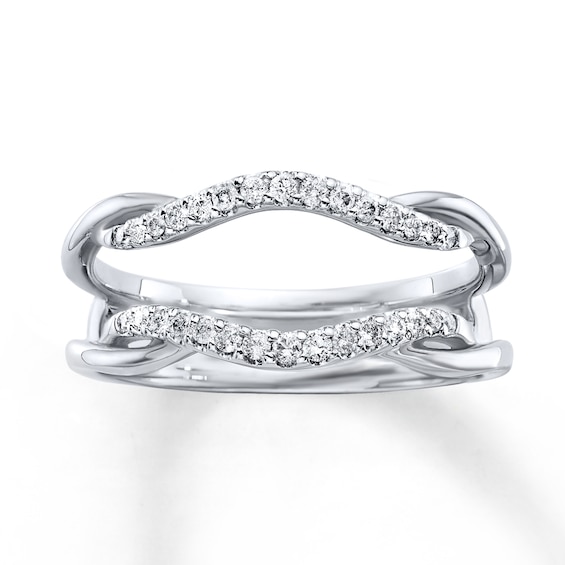 Previously Owned Diamond Enhancer Ring 1/5 ct tw Round-cut 14K White Gold Size 4.25