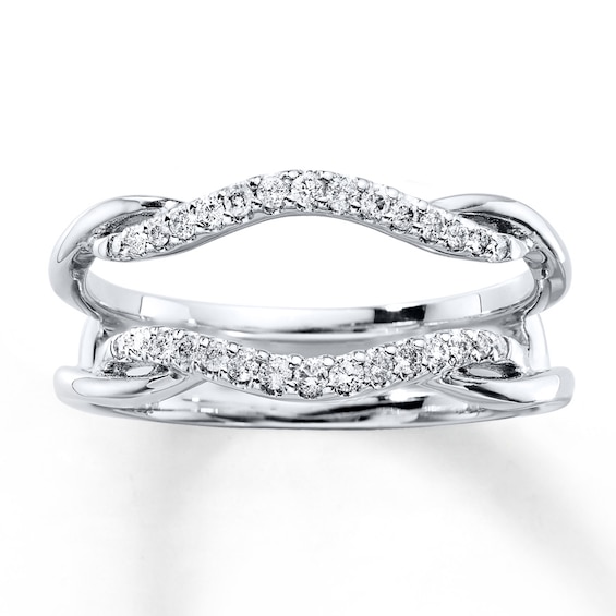 Previously Owned Diamond Enhancer Ring 1/5 ct tw Round-cut 14K White Gold Size 9.5