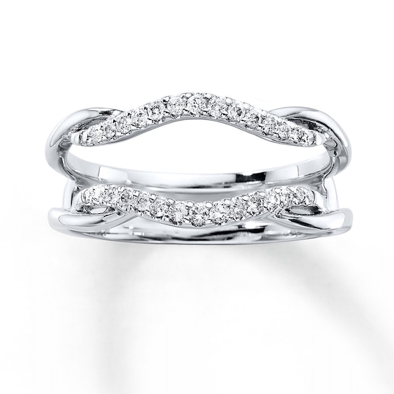 Previously Owned Diamond Enhancer Ring 1/5 ct tw Round-cut 14K White Gold Size