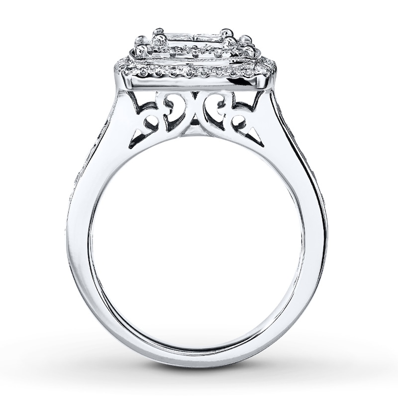 Main Image 2 of Previously Owned Diamond Engagement Ring 1 ct tw Princess & Round-cut 14K White Gold - Size 5.5
