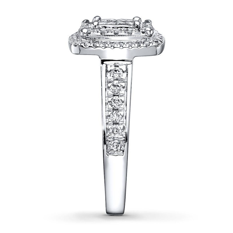 Main Image 3 of Previously Owned Diamond Engagement Ring 1 ct tw Princess & Round-cut 14K White Gold - Size 5.5
