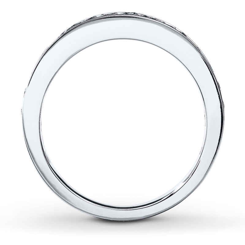 Main Image 2 of Previously Owned Diamond Wedding Ring 3/8 ct tw Round-cut 14K White Gold - Size 9.5