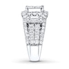 Thumbnail Image 3 of Previously Owned Diamond Engagement Ring 3-1/2 ct tw Princess, Round & Baguette-cut 14K White Gold - Size 9