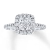 Thumbnail Image 1 of Previously Owned Diamond Engagement Ring 1 ct tw Princess & Round-cut 14K White Gold Size 3.5