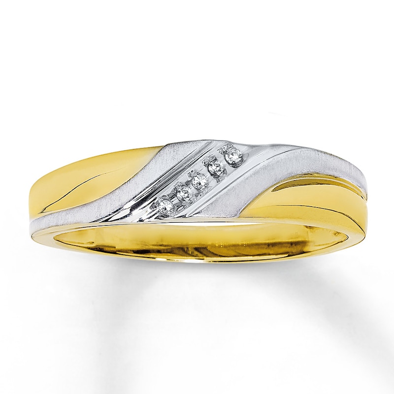 Main Image 1 of Previously Owned Men's Diamond Band Round-Cut 10K Yellow Gold - Size 6.75