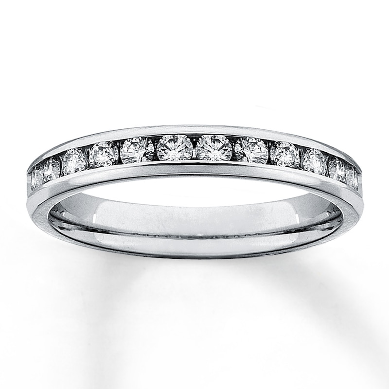 Previously Owned Diamond Anniversary Band 1/2 ct tw Round-cut 14K White Gold - Size 3.75