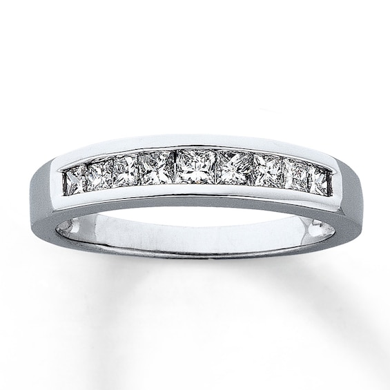Previously Owned Diamond Anniversary Band 1/2 ct tw Princess-cut 14K White Gold Size