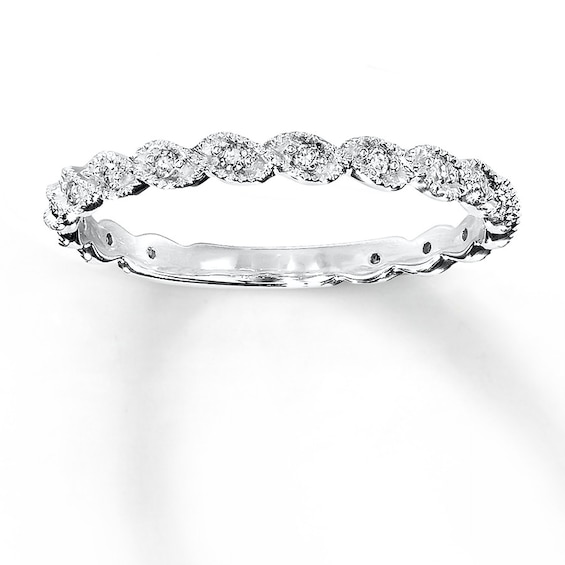 Previously Owned Diamond Ring 1/10 ct tw Round-cut 14K White Gold Size 9.25