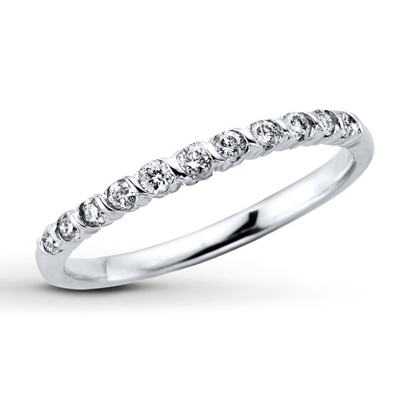 Previously Owned Diamond Anniversary Band 1/4 ct tw Round-cut 10K White Gold Size